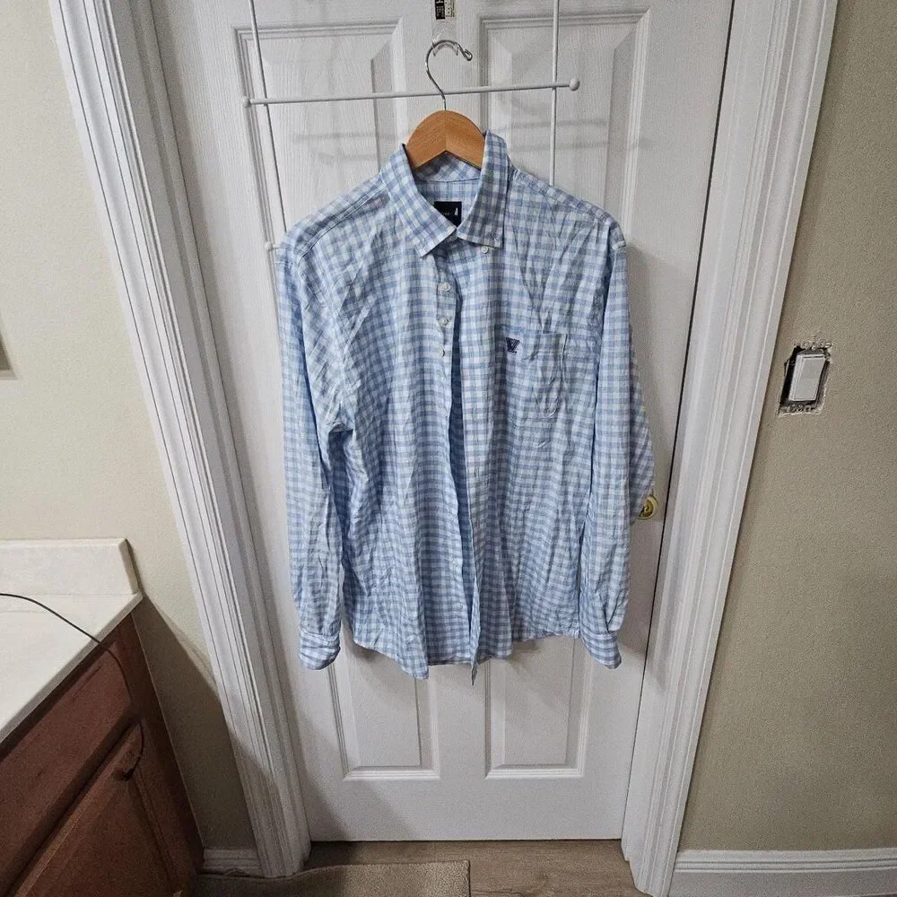Johnnie-O Performance Villanova University Gingham Button Down Shirt Large - Picture 1 of 7